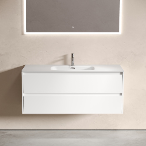 Тумба под раковину Sancos Libra LB120-1W 119х45х50 подвесная цвет белый - фото 3